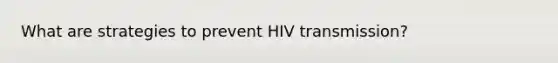 What are strategies to prevent HIV transmission?