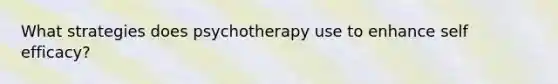 What strategies does psychotherapy use to enhance self efficacy?