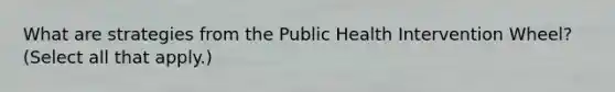 What are strategies from the Public Health Intervention Wheel? (Select all that apply.)