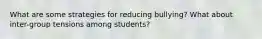 What are some strategies for reducing bullying? What about inter-group tensions among students?