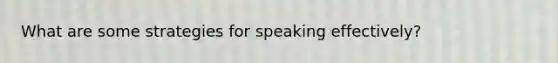 What are some strategies for speaking effectively?