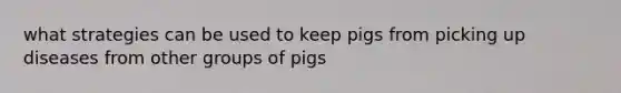 what strategies can be used to keep pigs from picking up diseases from other groups of pigs