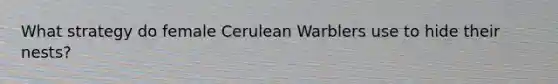 What strategy do female Cerulean Warblers use to hide their nests?