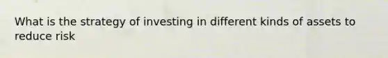 What is the strategy of investing in different kinds of assets to reduce risk