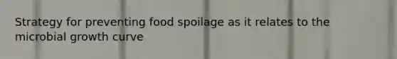 Strategy for preventing food spoilage as it relates to the microbial growth curve