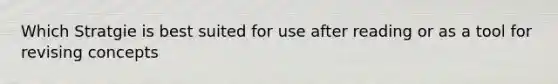 Which Stratgie is best suited for use after reading or as a tool for revising concepts