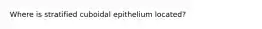 Where is stratified cuboidal epithelium located?