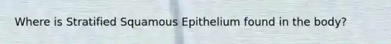 Where is Stratified Squamous Epithelium found in the body?