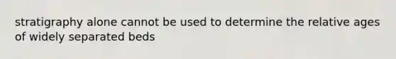 stratigraphy alone cannot be used to determine the relative ages of widely separated beds