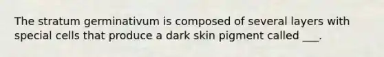 The stratum germinativum is composed of several layers with special cells that produce a dark skin pigment called ___.