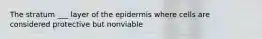 The stratum ___ layer of the epidermis where cells are considered protective but nonviable