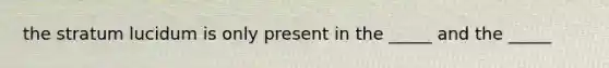 the stratum lucidum is only present in the _____ and the _____