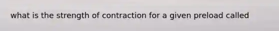 what is the strength of contraction for a given preload called