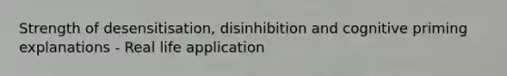 Strength of desensitisation, disinhibition and cognitive priming explanations - Real life application