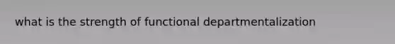 what is the strength of functional departmentalization