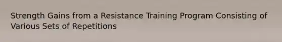 Strength Gains from a Resistance Training Program Consisting of Various Sets of Repetitions