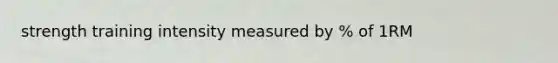 strength training intensity measured by % of 1RM