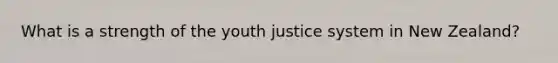 What is a strength of the youth justice system in New Zealand?