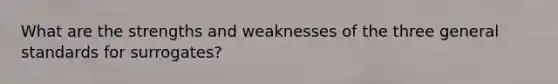 What are the strengths and weaknesses of the three general standards for surrogates?