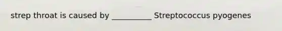strep throat is caused by __________ Streptococcus pyogenes