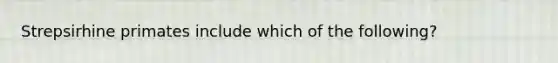 Strepsirhine primates include which of the following?