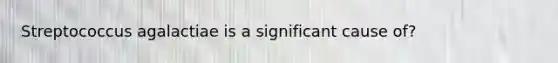 Streptococcus agalactiae is a significant cause of?