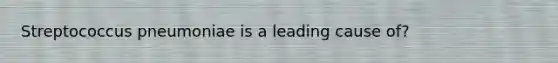 Streptococcus pneumoniae is a leading cause of?