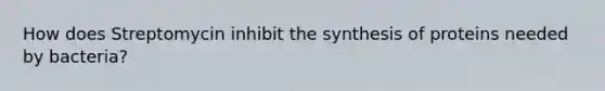 How does Streptomycin inhibit the synthesis of proteins needed by bacteria?