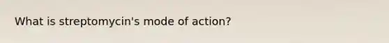 What is streptomycin's mode of action?