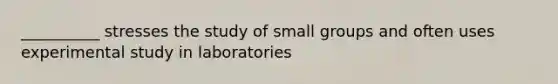 __________ stresses the study of small groups and often uses experimental study in laboratories