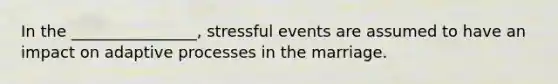 In the ________________, stressful events are assumed to have an impact on adaptive processes in the marriage.