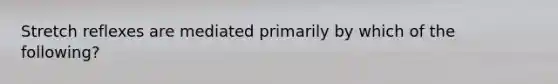 Stretch reflexes are mediated primarily by which of the following?