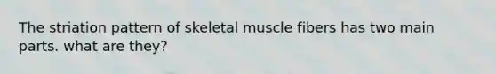 The striation pattern of skeletal muscle fibers has two main parts. what are they?