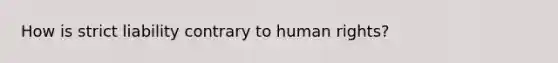 How is strict liability contrary to human rights?