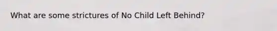 What are some strictures of No Child Left Behind?