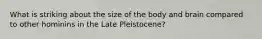 What is striking about the size of the body and brain compared to other hominins in the Late Pleistocene?