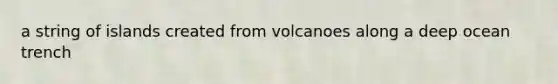 a string of islands created from volcanoes along a deep ocean trench