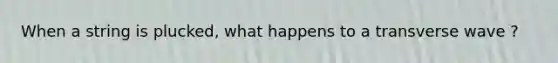 When a string is plucked, what happens to a transverse wave ?