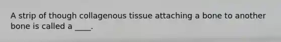 A strip of though collagenous tissue attaching a bone to another bone is called a ____.