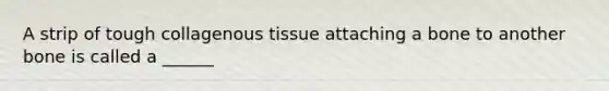 A strip of tough collagenous tissue attaching a bone to another bone is called a ______