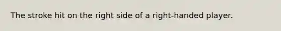 The stroke hit on the right side of a right-handed player.