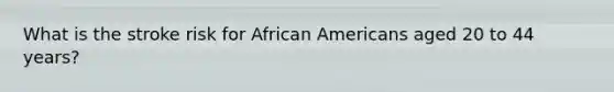 What is the stroke risk for African Americans aged 20 to 44 years?