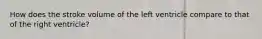 How does the stroke volume of the left ventricle compare to that of the right ventricle?