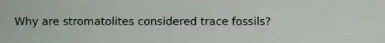Why are stromatolites considered trace fossils?
