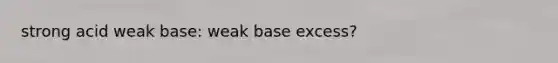 strong acid weak base: weak base excess?