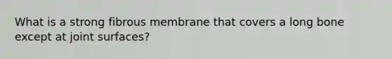 What is a strong fibrous membrane that covers a long bone except at joint surfaces?