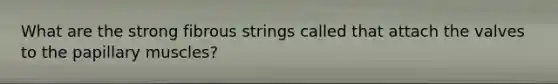 What are the strong fibrous strings called that attach the valves to the papillary muscles?