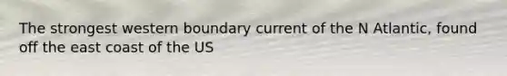 The strongest western boundary current of the N Atlantic, found off the east coast of the US