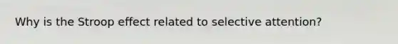 Why is the Stroop effect related to selective attention?