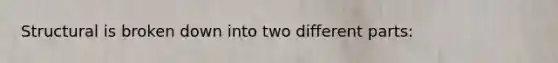 Structural is broken down into two different parts:
